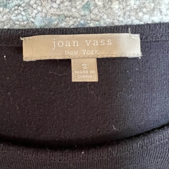 Joan Vass Small Long Sleeve Black Solid Tunic Top - Picture 3 of 3